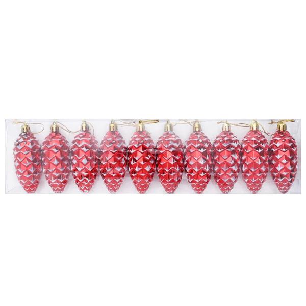 Weihnachts-Tannenzapfen Ball 40 stk. Rot 4 x 9 cm Kunststoff