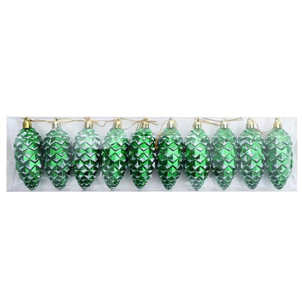 Weihnachts-Tannenzapfen Ball 40 stk. Grün 4 x 9 cm Kunststoff