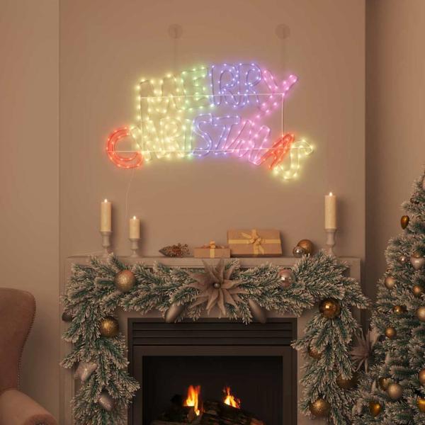 Weihnachtsschild 240 LEDs Mehrfarbig 99,5 x 54 cm PVC