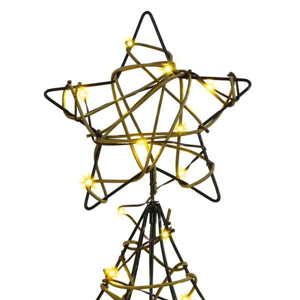 Weihnachtsbaum mit 120 LEDs Warmweiß 150 cm Rattan