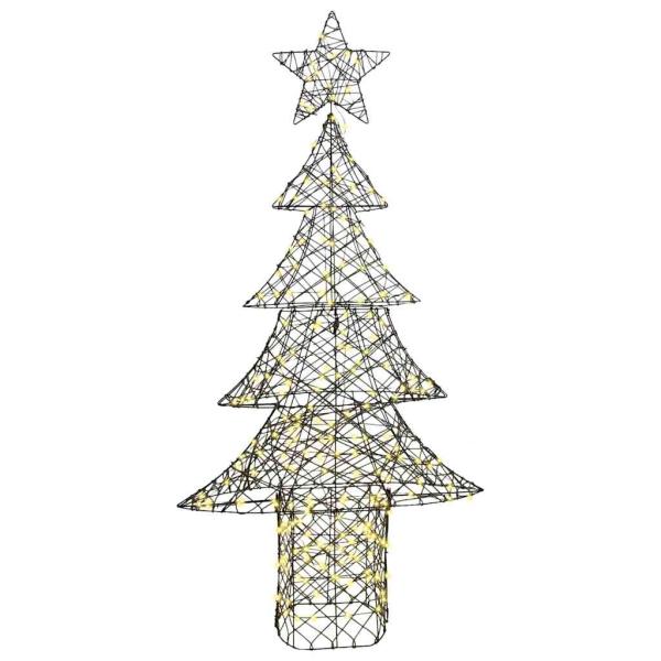 Weihnachtsbaum 240 LEDs Warmweiß 180 cm Rattan
