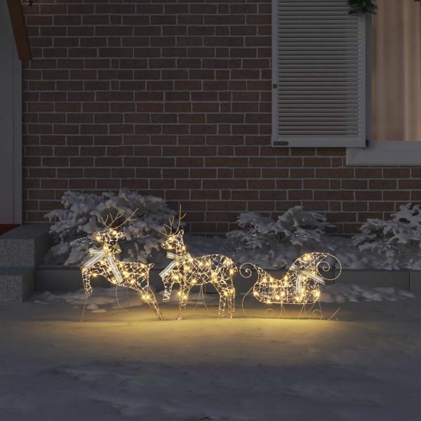 LED Rentiere 3 Stk. Warmes Weiß 44,5 x 18 x 66 cm PET 60 LEDs