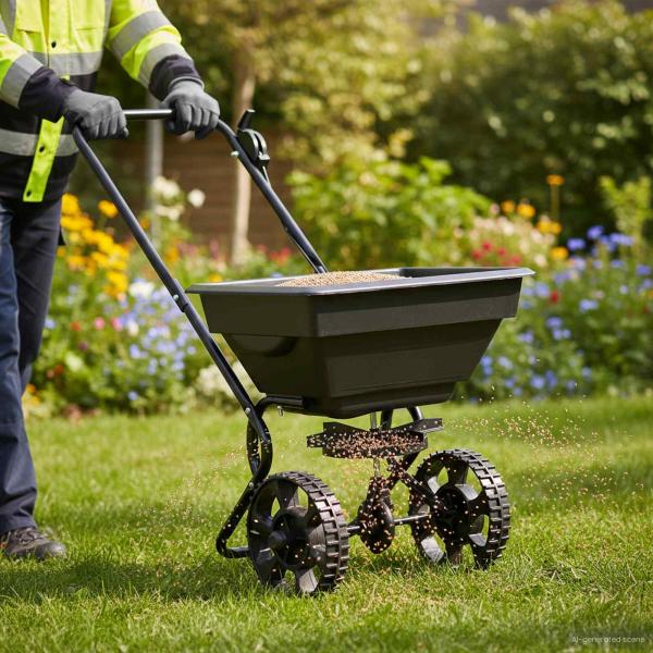 ARDEBO.de - Streuer Schwarz 82 x 46 x 75 cm PVC und Stahl