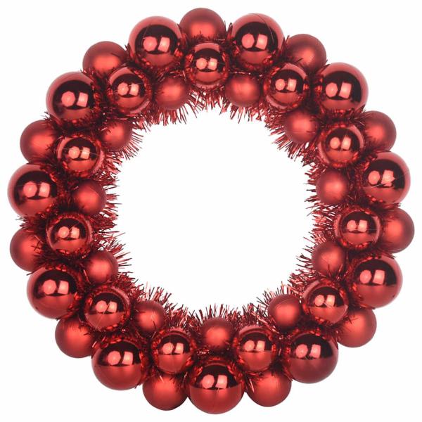 Weihnachtsballkränze 2 Stk. Rot 33 x 33 x 7 cm Polystyrol LEDs