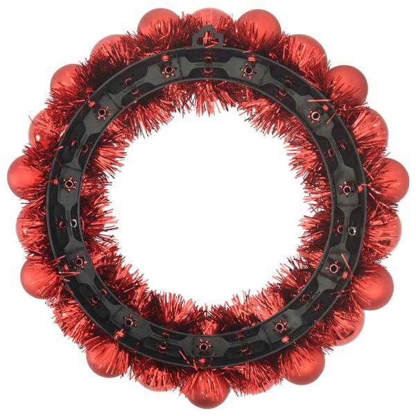 Weihnachtsballkränze 2 Stk. Rot 33 x 33 x 7 cm Polystyrol LEDs