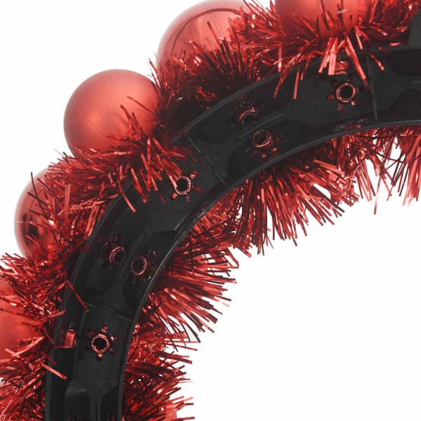 Weihnachtsballkränze 2 Stk. Rot 33 x 33 x 7 cm Polystyrol LEDs