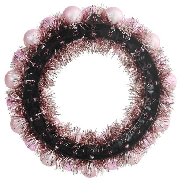 Weihnachtsballkränze 2 Stk. Rosa 33 x 33 x 7 cm Polystyrol LEDs