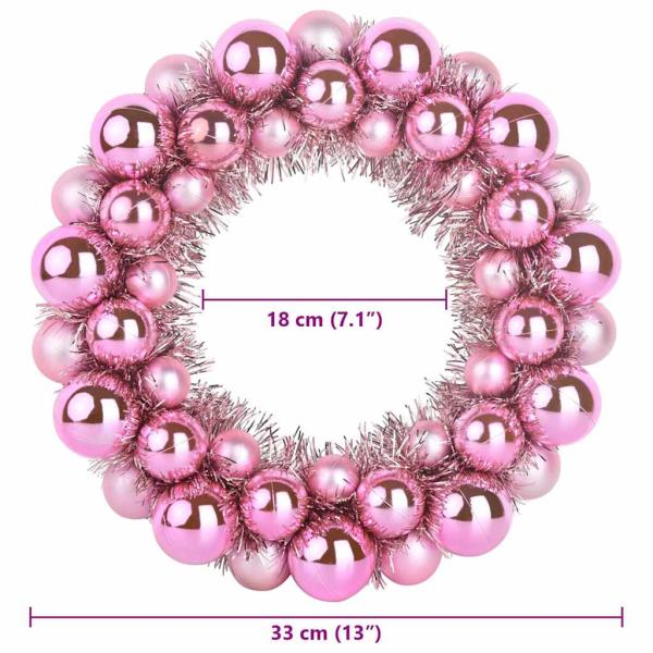 Weihnachtsballkränze 2 Stk. Rosa 33 x 33 x 7 cm Polystyrol LEDs