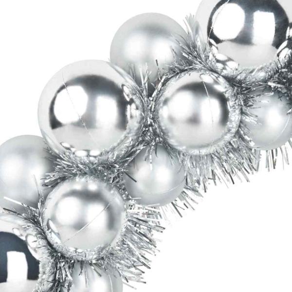 Weihnachtsballkränze 2 Stk. Silber 33 x 33 x 7 cm Polystyrol