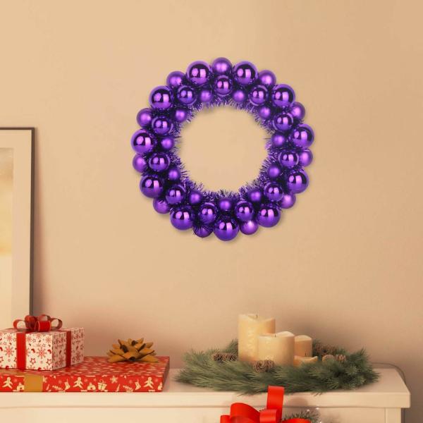 ARDEBO.de - Weihnachtsballkränze 2 stk. Lila 33 x 33 x 7 cm Polystyrol