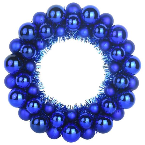 Weihnachtsballkränze 2 Stk. Blau 33 x 33 x 7 cm Polystyrol LEDs