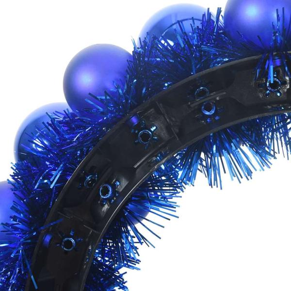 Weihnachtsballkränze 2 Stk. Blau 33 x 33 x 7 cm Polystyrol LEDs