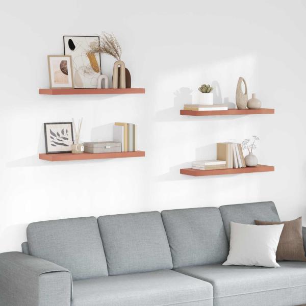 ARDEBO.de - Wandregal Wandhalterung 4 Stk. Rot 90 x 23,5 x 3,8 cm