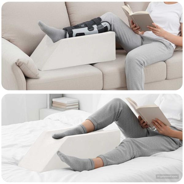 ARDEBO.de - Beinkissen Uni Weiß 68 x 25 x 21,5 cm PU-Schaum