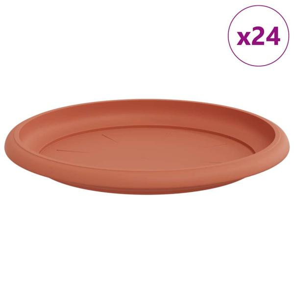 Runde Blumenplatte 24 stk. Ziegelrot Ø 19 x 2 cm Kunststoff