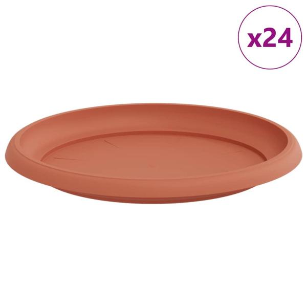 Runde Blumenplatte 24 stk. Ziegelrot Ø 23,5 x 2,5 cm Kunststoff