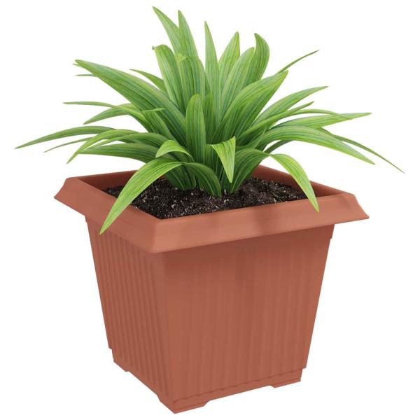 Quadratischer Blumentopf 6 Stk. Ziegelrot 33 x 33 x 26 cm