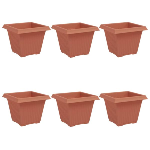Quadratischer Blumentopf 6 stk. Ziegelrot 38 x 38 x 30 cm