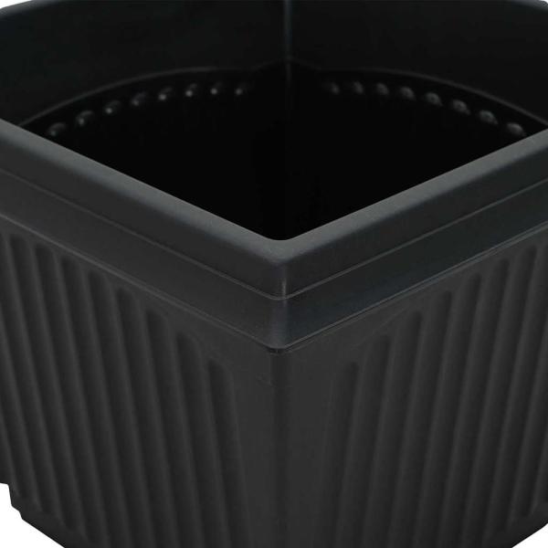 Quadratischer Blumentopf 6 Stk. Schwarz 20 x 20 x 16 cm