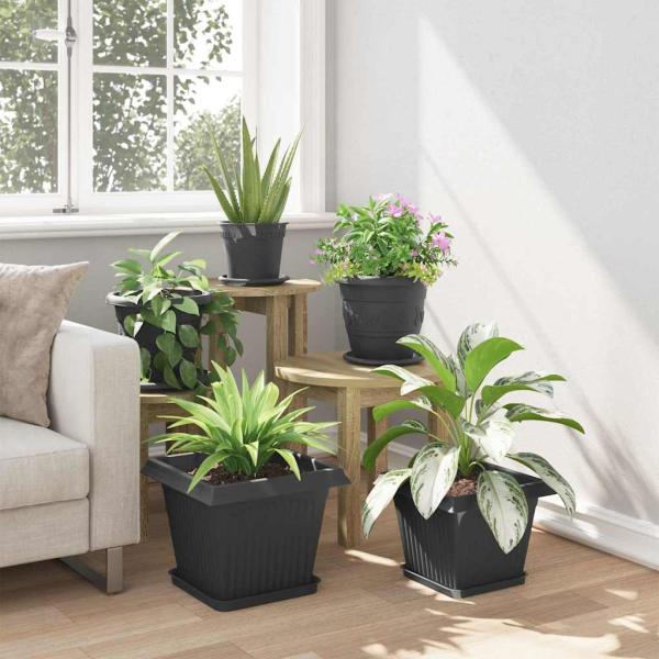 Quadratischer Blumentopf 6 stk. Schwarz 33 x 33 x 26 cm