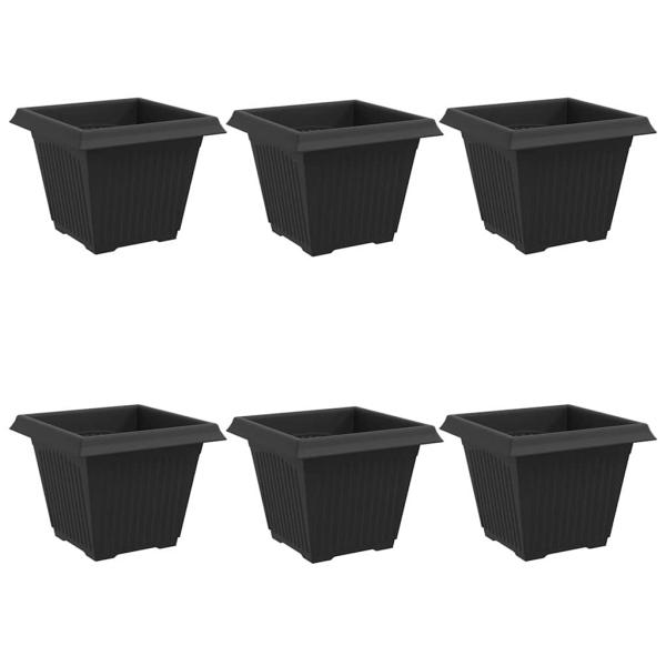 Quadratischer Blumentopf 6 stk. Schwarz 38 x 38 x 30 cm