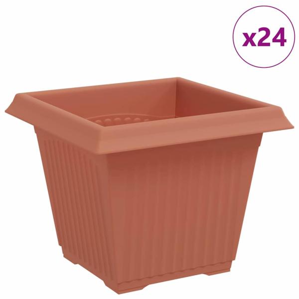 Quadratischer Blumentopf 24 stk. Ziegelrot 20 x 20 x 16 cm
