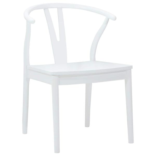 Esszimmerstuhl 2 Stk. Massives Gummiholz Weiß und Weiß