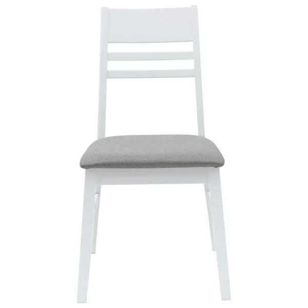 Esszimmerstühle 2 Stk. Massives Gummiholz Weiß 43 x 54 x 89 cm