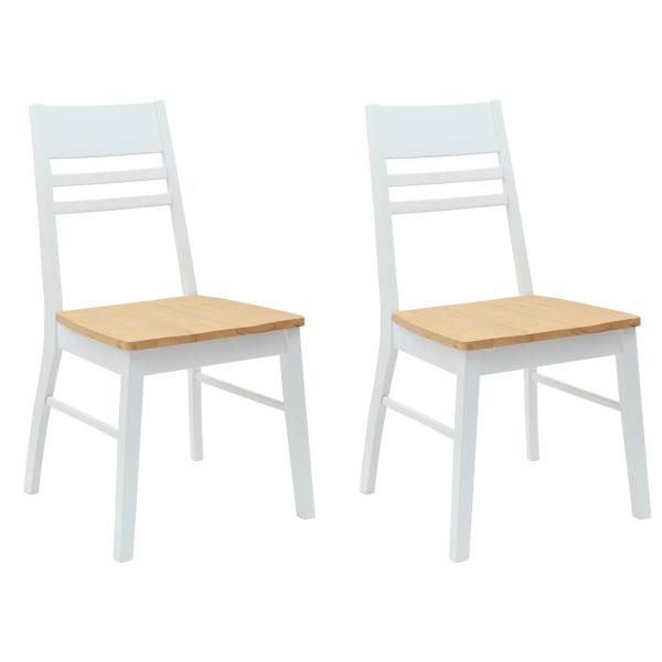 Esszimmerst?hle 2 stk. Massives Gummiholz Wei? 43 x 54 x 89 cm
