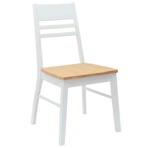 Esszimmerst?hle 2 stk. Massives Gummiholz Wei? 43 x 54 x 89 cm