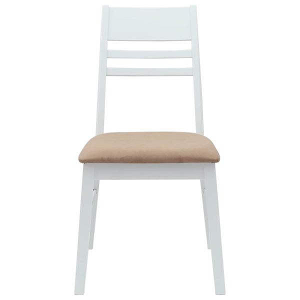 Esszimmerstühle 2 Stk. Massives Gummiholz Weiß 43 x 54 x 89 cm