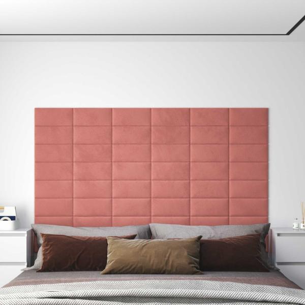 ARDEBO.de - Wandkopfteilen 12 Stk. Rosa Samt