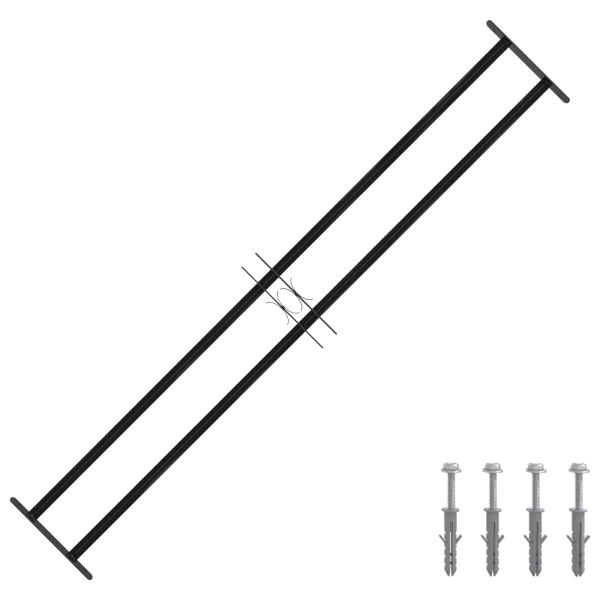 ARDEBO.de - Fenstergitter 176 x 30 cm Pulverbeschichteter Stahl Schwarz