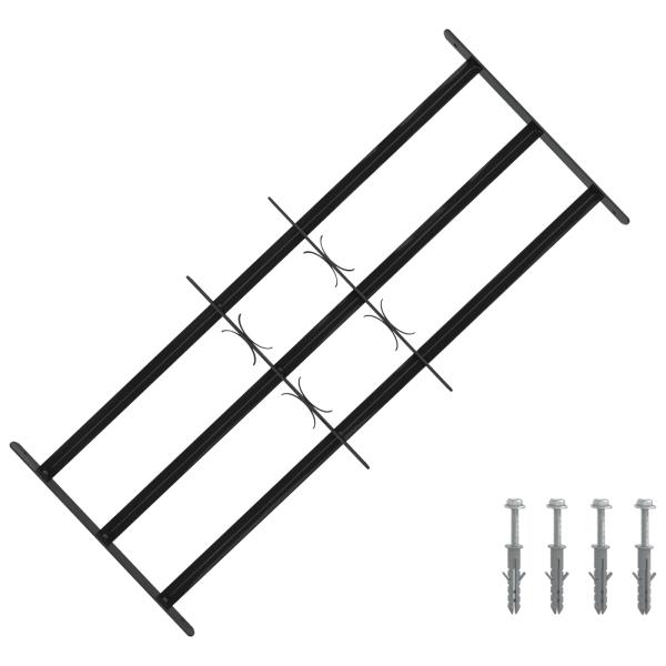 ARDEBO.de - Fenstergitter 116 x 45 cm Pulverbeschichteter Stahl Schwarz