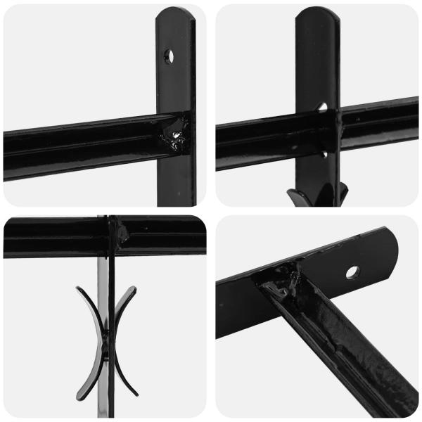 Fenstergitter 116 x 45 cm Pulverbeschichteter Stahl Schwarz
