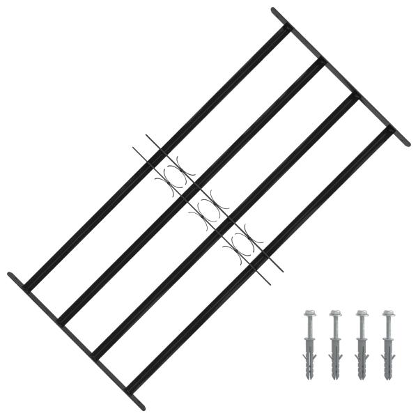 ARDEBO.de - Fenstergitter 115 x 60 cm Pulverbeschichteter Stahl Schwarz