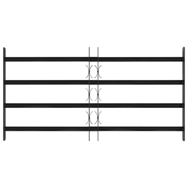 Fenstergitter 115 x 60 cm Pulverbeschichteter Stahl Schwarz