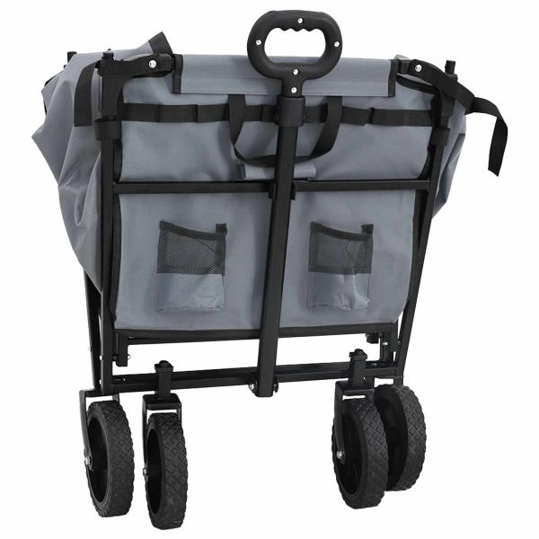 Klapp-Handwagen Grau 105 x 56,5 x 116 cm Oxford-Stoff
