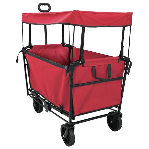 Faltbarer Einkaufswagen mit Bremsen Rot 105 x 56,5 x 116 cm
