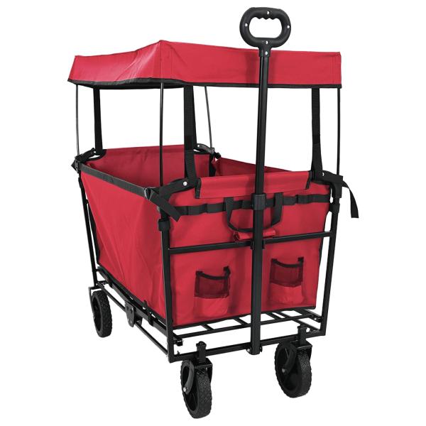 Faltbarer Einkaufswagen mit Bremsen Rot 105 x 56,5 x 116 cm