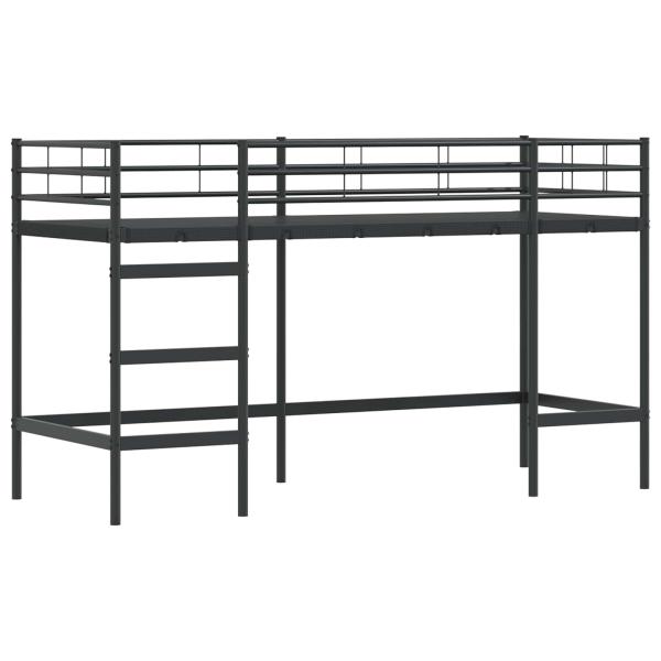 Etagenbett für Kinder mit Vorhängen Uni Schwarz 90 x 190 cm