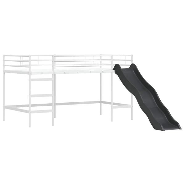 Etagenbett für Kinder mit Vorhängen Weiß und Rosa 107 x 203 cm