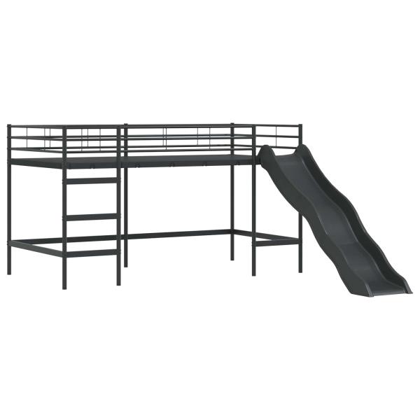 Kinder Etagenbett Gestell Schwarz und Blau 90 x 200 cm Metall