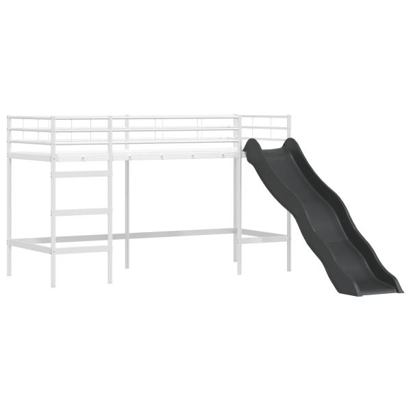Kinder Etagenbett Gestell Weiß und Schwarz 90 x 190 cm Metall