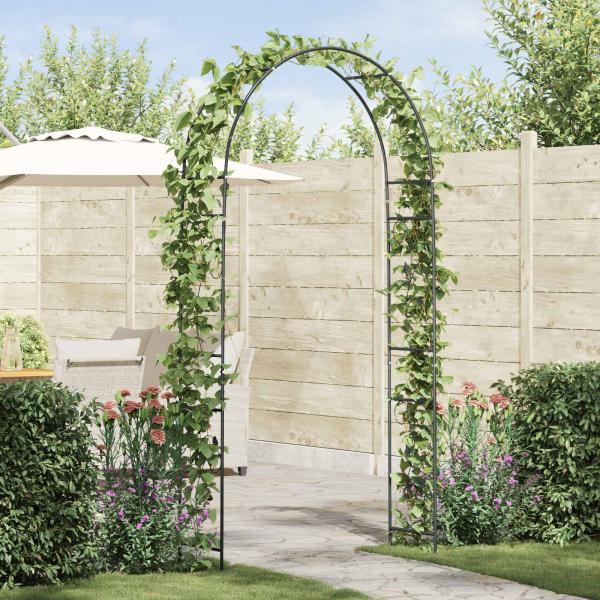 ARDEBO.de - Gartenbogen Schwarz 115 x 37 x 231 cm