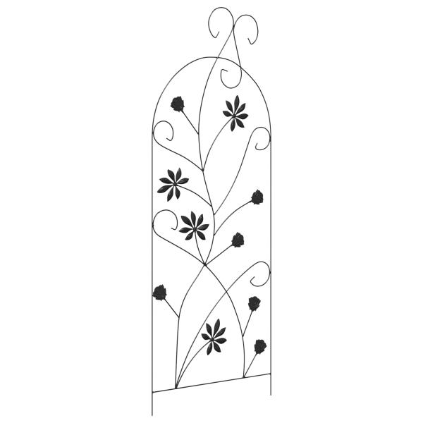 Gartenzaun 3 stk. Schwarz 112 x 39,5 cm Stahl