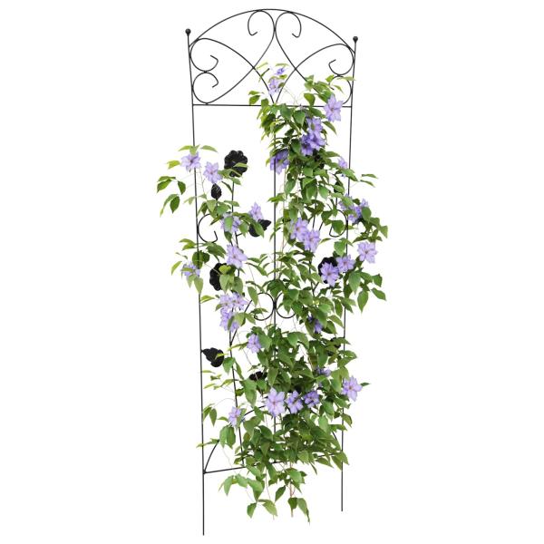 Gartenzaun 3 stk. Schwarz 110,5 x 42,5 cm Stahl