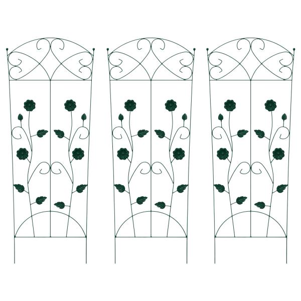 Gartenzaun 3 stk. Grün 110,5 x 42,5 cm Stahl