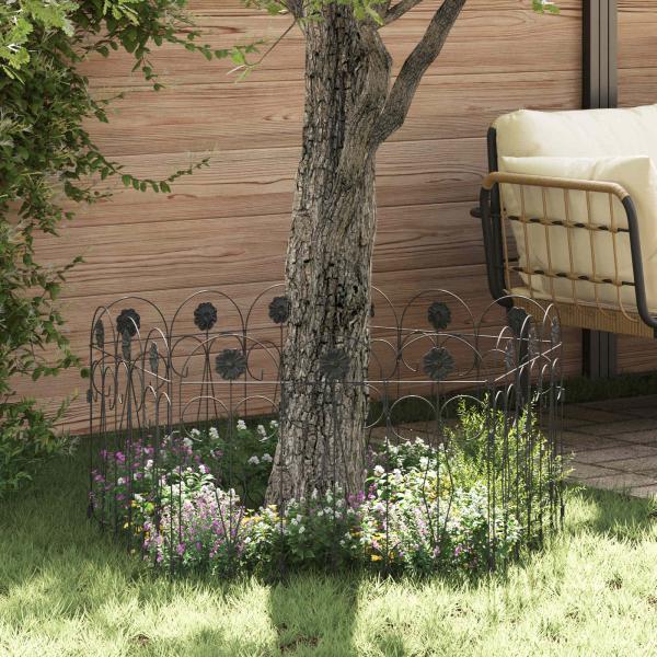 Gartenzaun 5 stk. Stahl Schwarz