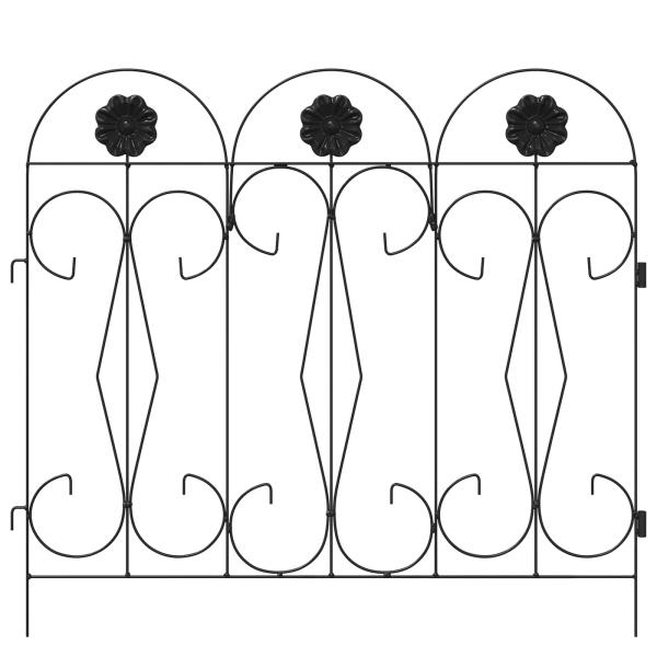 Gartenzaun 5 stk. Stahl Schwarz